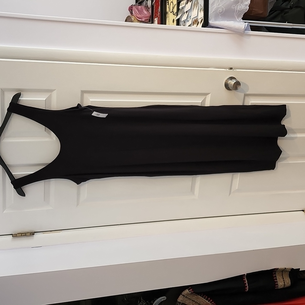 Old Navy Black Cotton Ribbed Sleeveless Dress